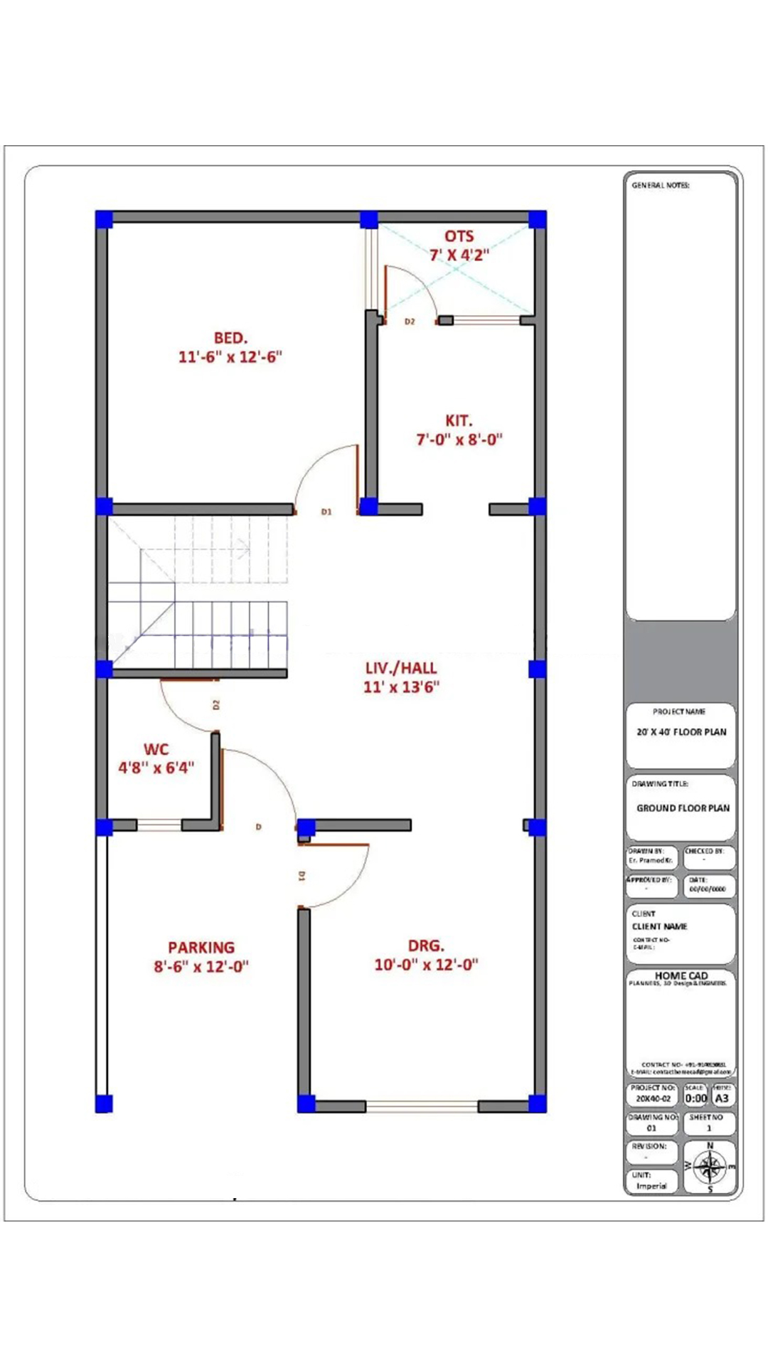 20×40 Floor Plan